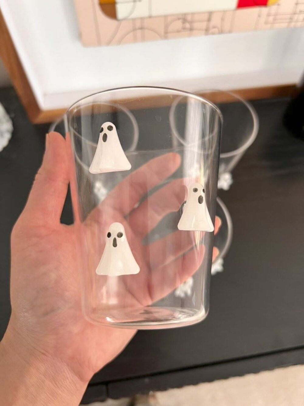 Brand New Anthropologie Halloween Icon Borosilicate Juice Glass GHOST 14oz Each